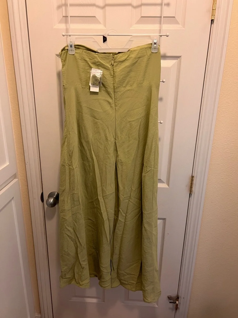 Abercrombie & Fitch Strapless Twist-Front Maxi Dress - Sage Green